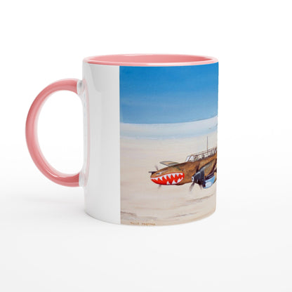Thijs Postma - Mug - Messerschmitt Bf 110 Iraq - Ceramic 11oz Mugs TP Aviation Art Ceramic Pink 