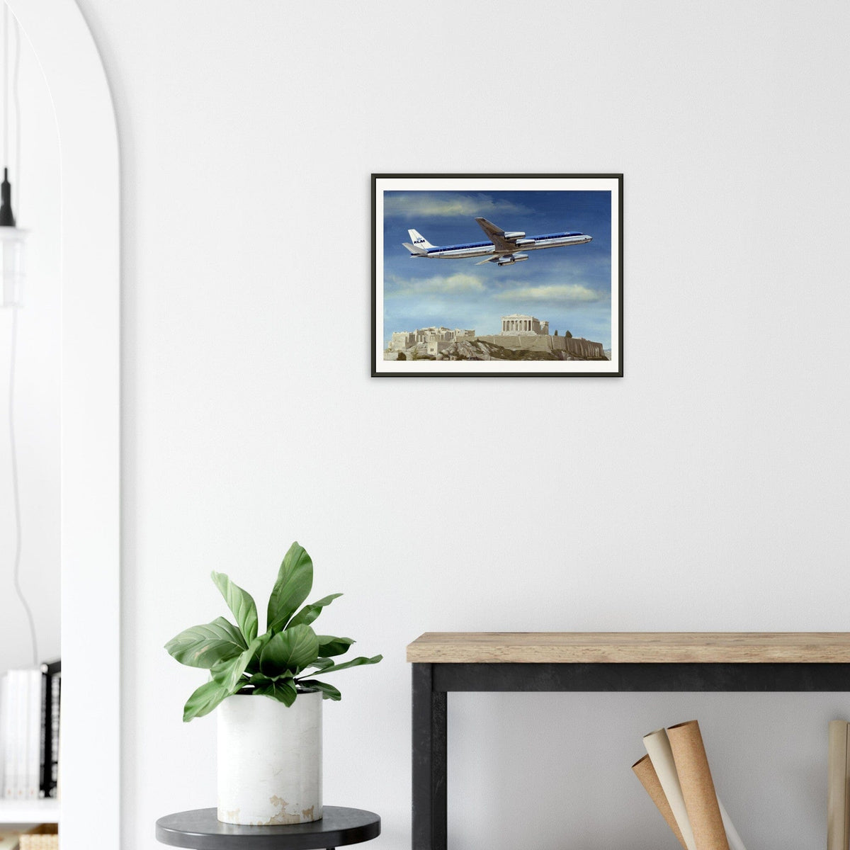 Thijs Postma - Poster - 1967 Douglas DC-8-63 Acropolis - Metal Frame Poster - Metal Frame TP Aviation Art 