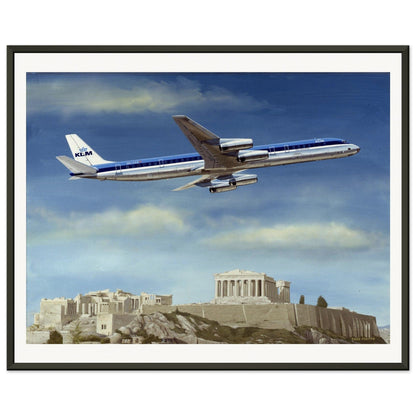 Thijs Postma - Poster - 1967 Douglas DC-8-63 Acropolis - Metal Frame Poster - Metal Frame TP Aviation Art 40x50 cm / 16x20″ 