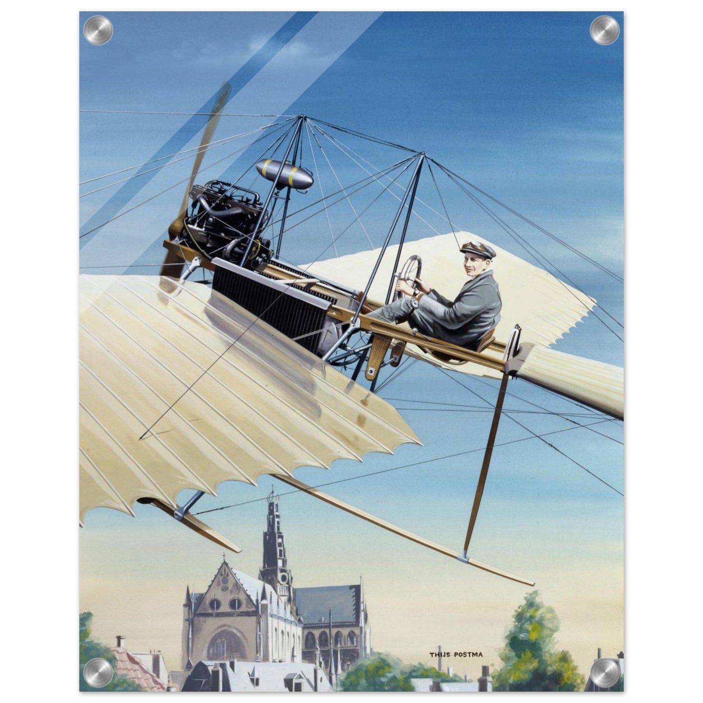 Thijs Postma - Poster - Acrylic - Fokker Spin No. 3 Haarlem Acrylic Print TP Aviation Art 40x50 cm / 16x20″ 