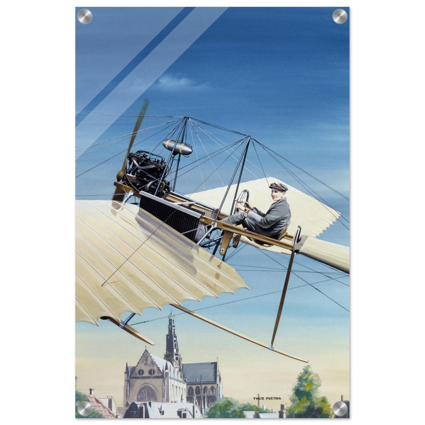 Thijs Postma - Poster - Acrylic - Fokker Spin No. 3 Haarlem Acrylic Print TP Aviation Art 40x60 cm / 16x24″ 