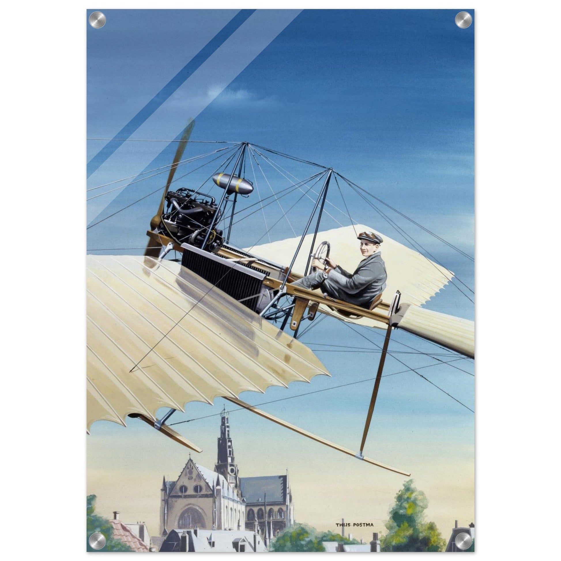 Thijs Postma - Poster - Acrylic - Fokker Spin No. 3 Haarlem Acrylic Print TP Aviation Art 50x70 cm / 20x28″ 