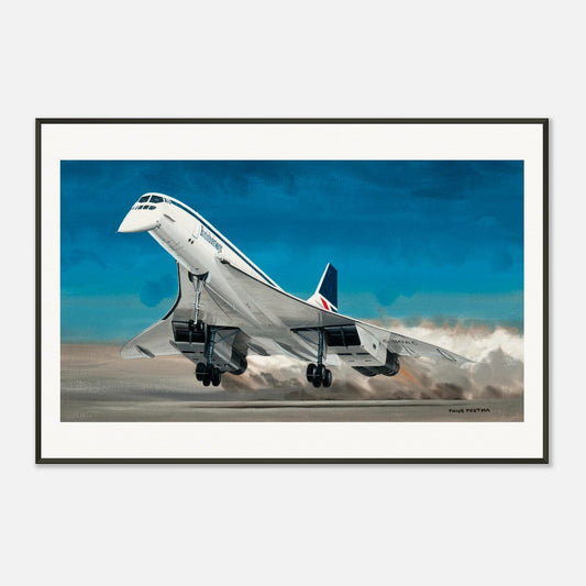 Thijs Postma - Poster - Aerospatiale-BAe Concorde Taking Off - Metal Frame Poster - Metal Frame TP Aviation Art 60x90 cm / 24x36″ 