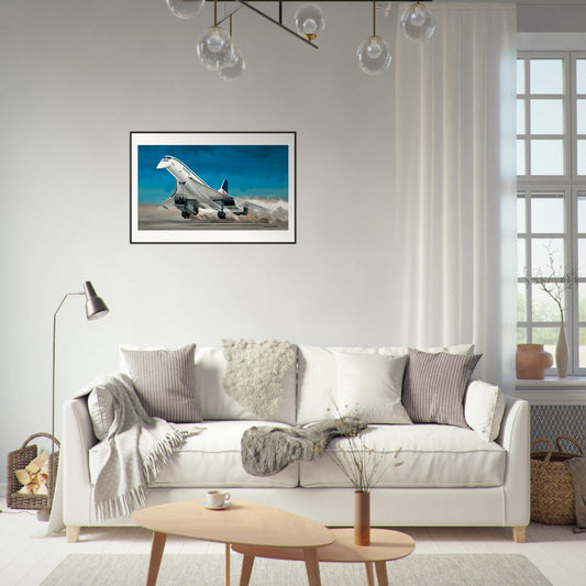 Thijs Postma - Poster - Aerospatiale-BAe Concorde Taking Off - Metal Frame Poster - Metal Frame TP Aviation Art 