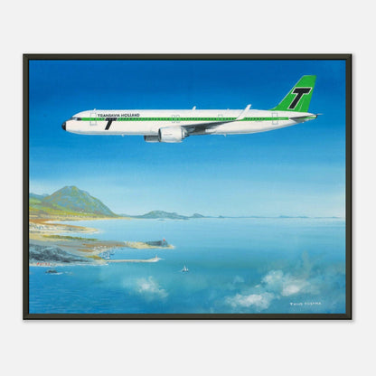 Thijs Postma - Poster - Airbus A321neo Transavia - Metal Frame Poster - Metal Frame TP Aviation Art 40x50 cm / 16x20″ 