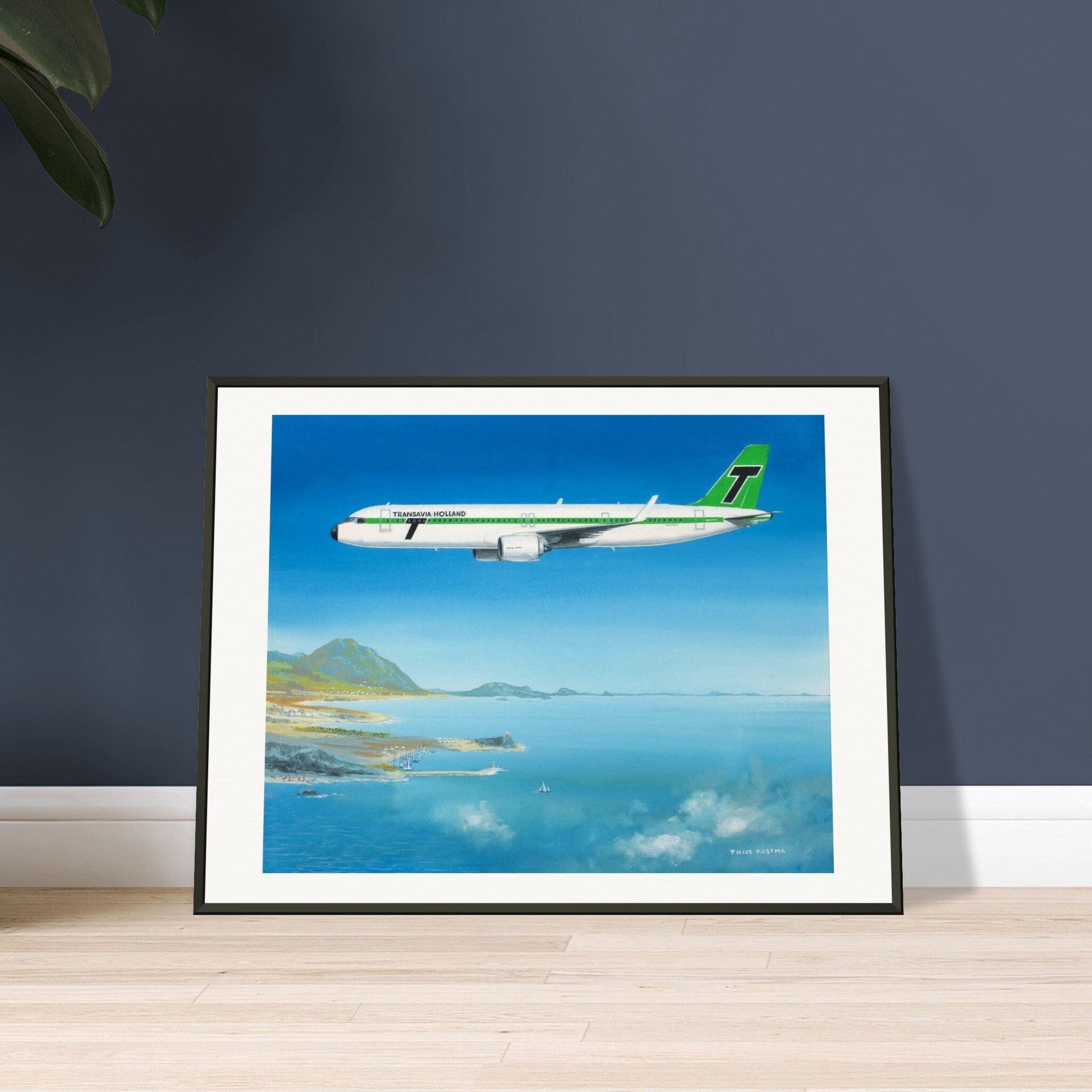 Thijs Postma - Poster - Airbus A321neo Transavia - Metal Frame Poster - Metal Frame TP Aviation Art 