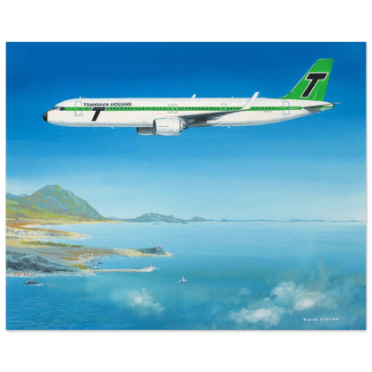 Thijs Postma - Poster - Airbus A321neo Transavia Poster Only TP Aviation Art 40x50 cm / 16x20″ 