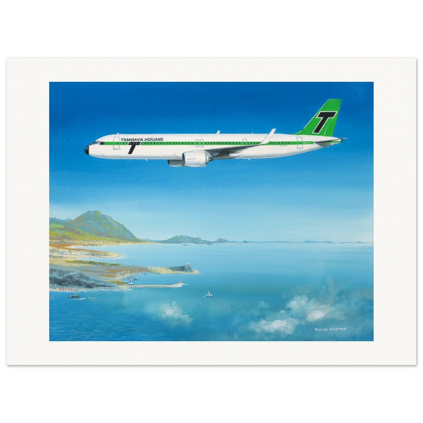 Thijs Postma - Poster - Airbus A321neo Transavia Poster Only TP Aviation Art 45x60 cm / 18x24″ 