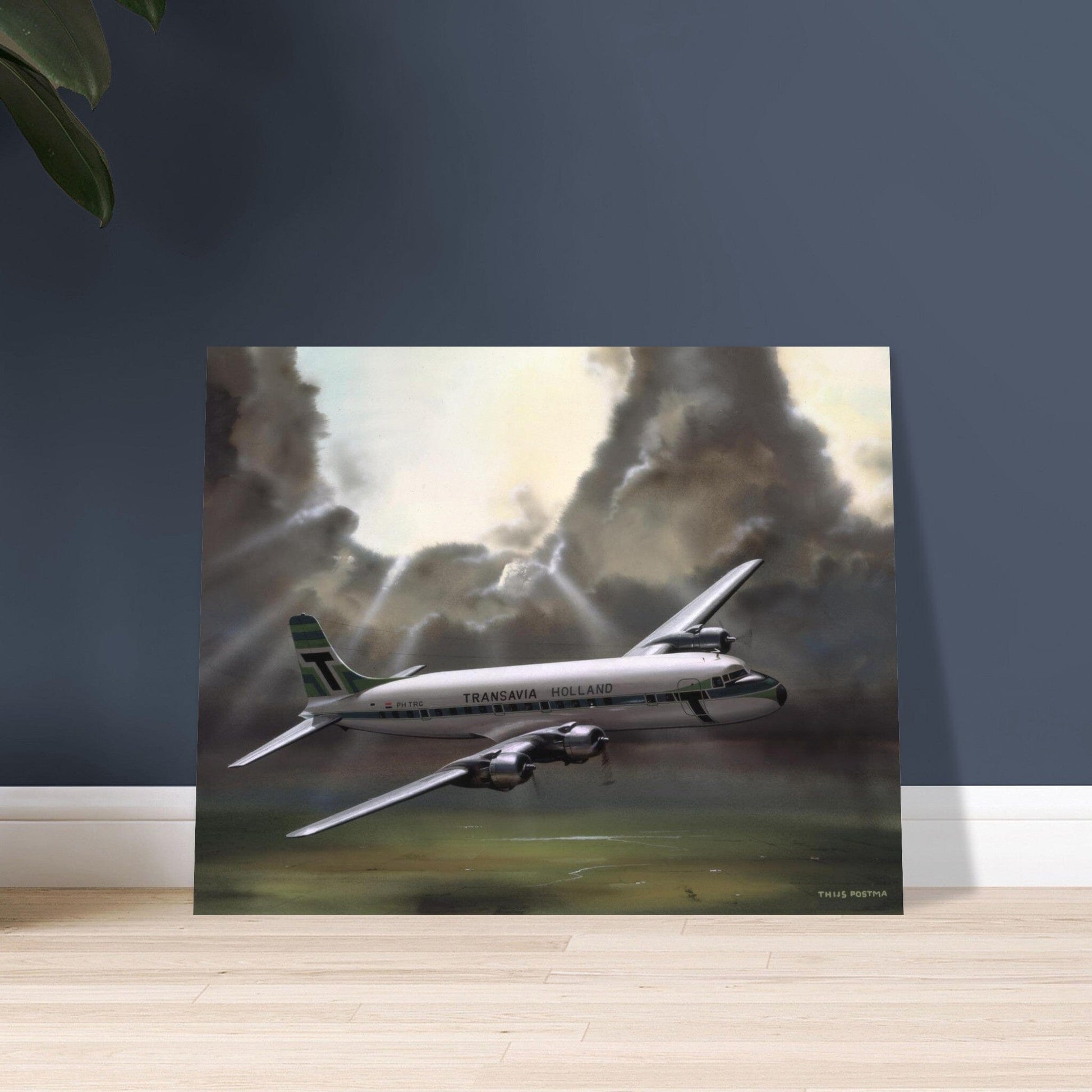 Thijs Postma - Poster - Aluminum - Douglas DC-6 Transavia Open Skies Aluminum Print TP Aviation Art 