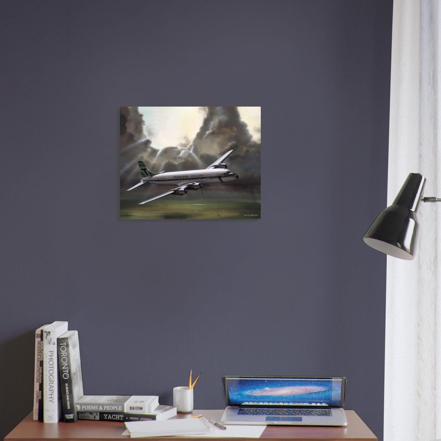 Thijs Postma - Poster - Aluminum - Douglas DC-6 Transavia Open Skies Aluminum Print TP Aviation Art 