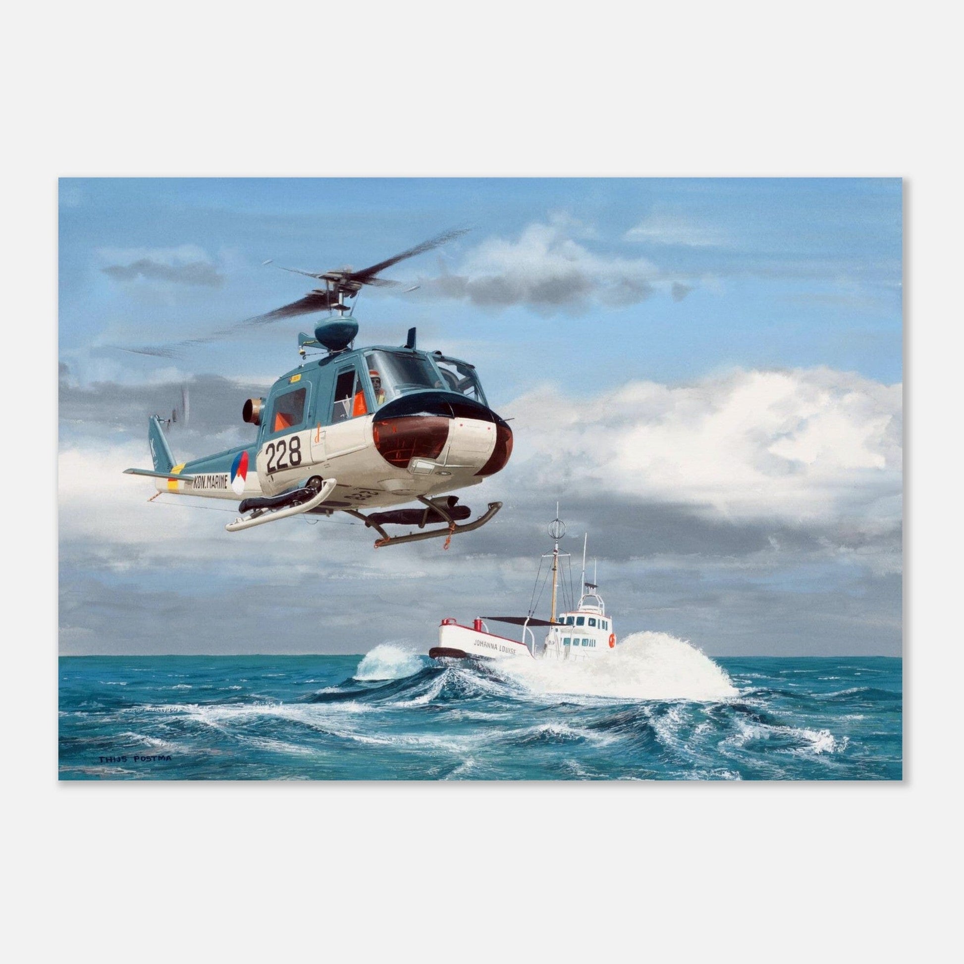 Thijs Postma - Poster - Augusta-Bell 204 MLD Poster Only TP Aviation Art 50x70 cm / 20x28″ 