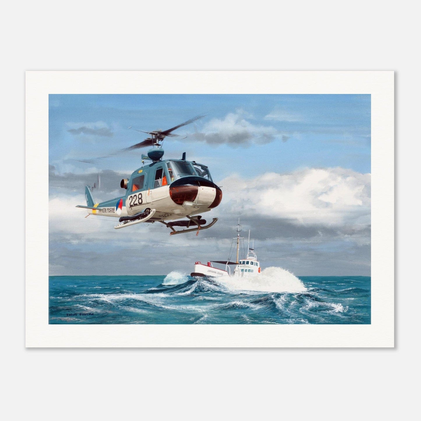 Thijs Postma - Poster - Augusta-Bell 204 MLD Poster Only TP Aviation Art 60x80 cm / 24x32″ 