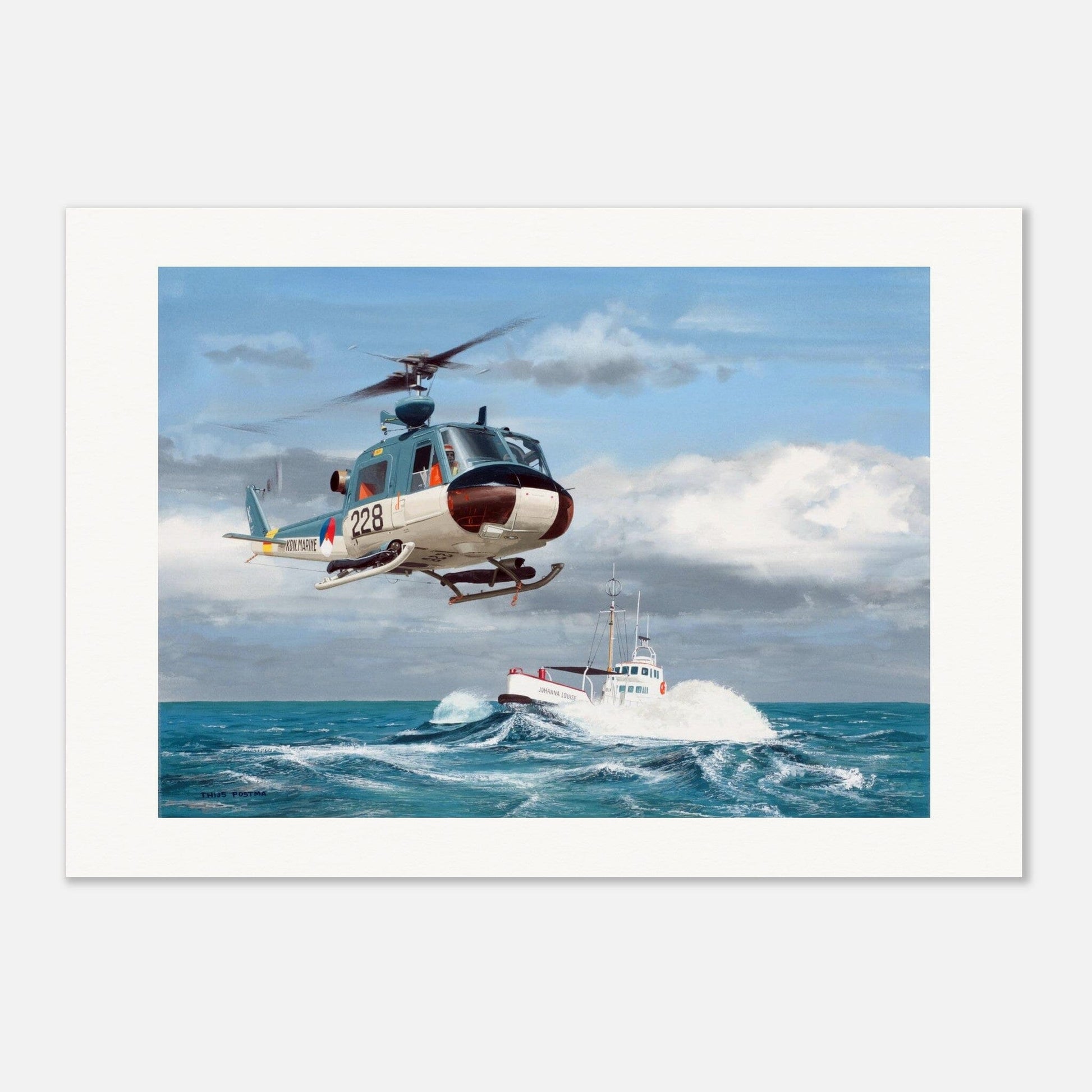 Thijs Postma - Poster - Augusta-Bell 204 MLD Poster Only TP Aviation Art 70x100 cm / 28x40″ 