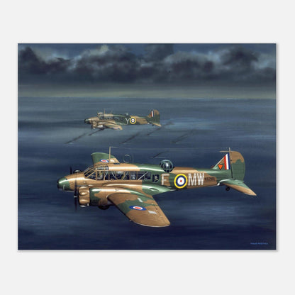 Thijs Postma - Poster - Avro Anson Over Irish Sea Poster Only TP Aviation Art 40x50 cm / 16x20″ 