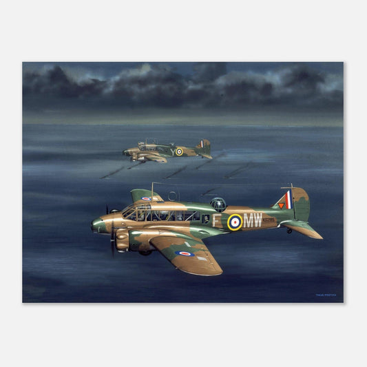 Thijs Postma - Poster - Avro Anson Over Irish Sea Poster Only TP Aviation Art 45x60 cm / 18x24″ 