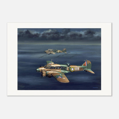 Thijs Postma - Poster - Avro Anson Over Irish Sea Poster Only TP Aviation Art 70x100 cm / 28x40″ 