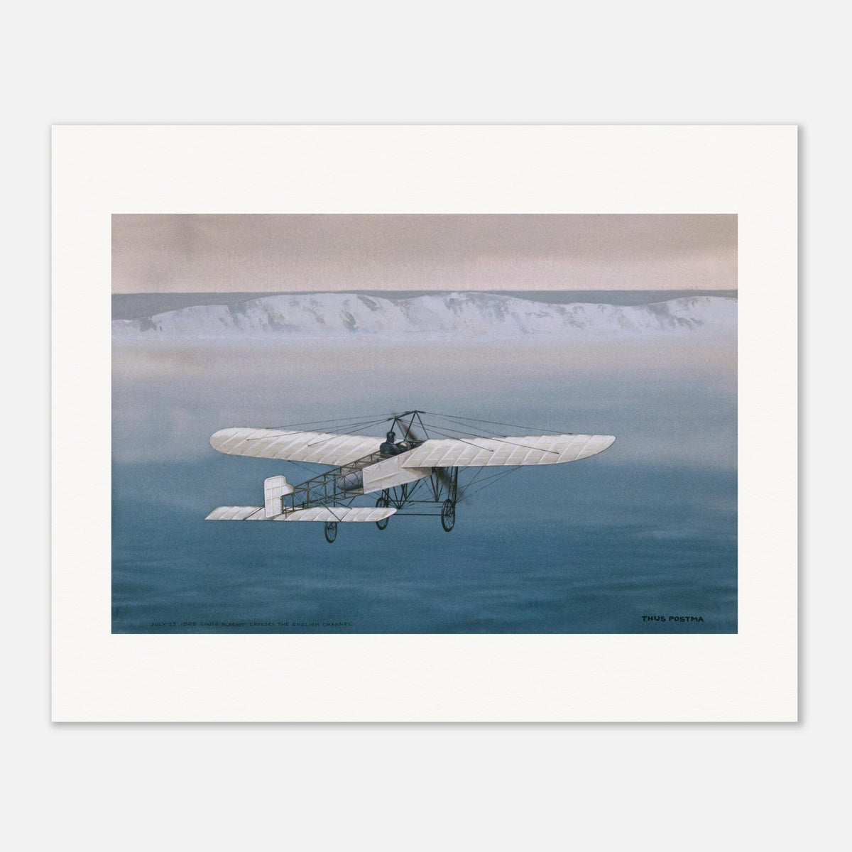 Thijs Postma - Poster - Blériot XI Over English Channel Poster Only TP Aviation Art 40x50 cm / 16x20″ 