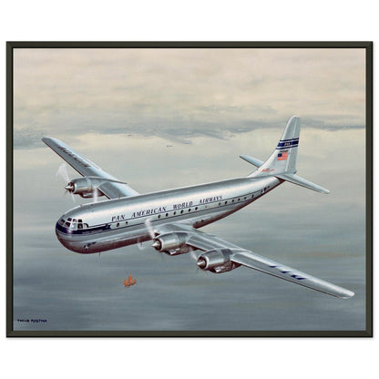 Thijs Postma - Poster - Boeing 377 Stratocruiser In The Far East - Metal Frame Poster - Metal Frame TP Aviation Art 40x50 cm / 16x20″ 