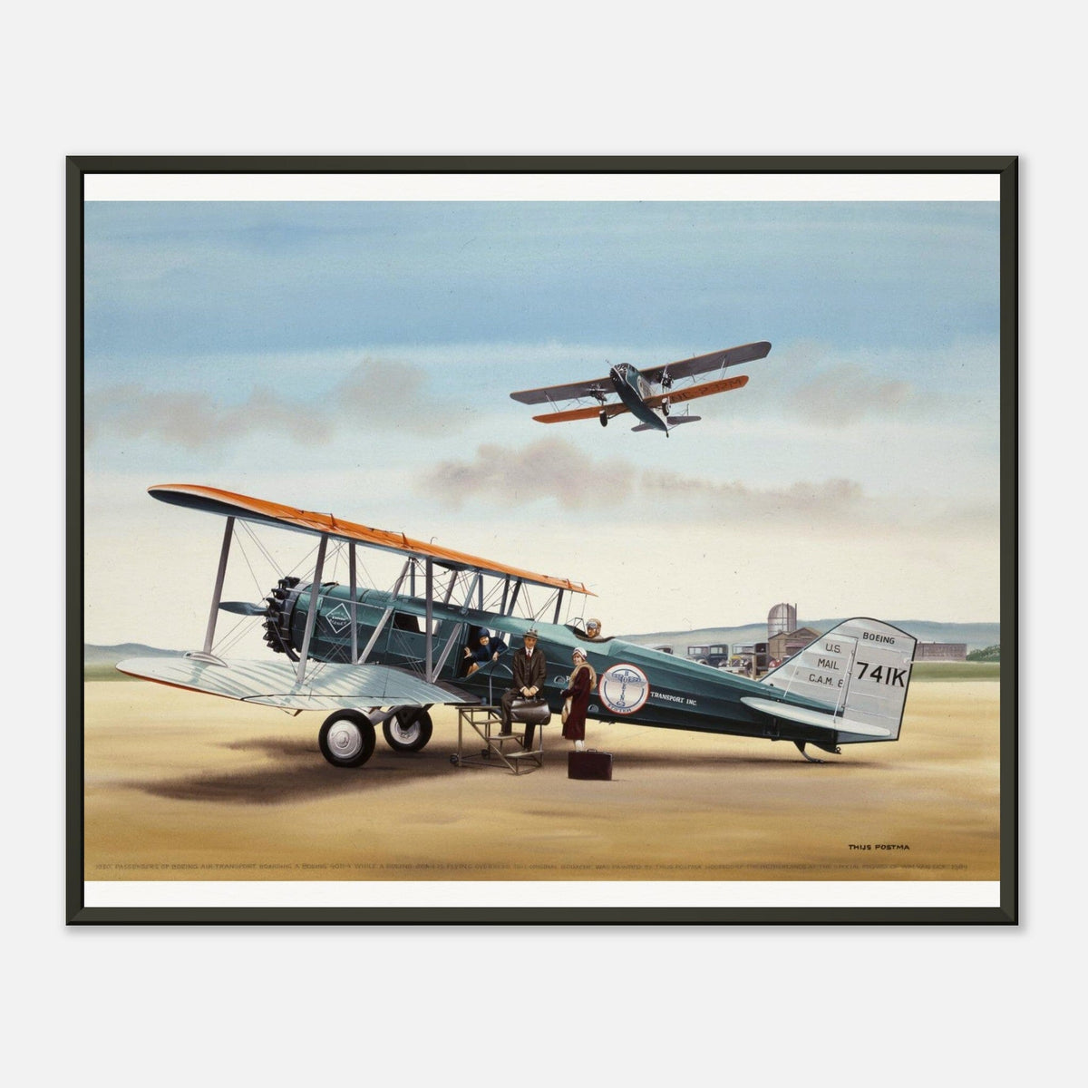 Thijs Postma - Poster - Boeing 40 Getting Aboard - Metal Frame Poster - Metal Frame TP Aviation Art 40x50 cm / 16x20″ 