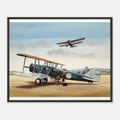 Thijs Postma - Poster - Boeing 40 Getting Aboard - Metal Frame Poster - Metal Frame TP Aviation Art 40x50 cm / 16x20″ 