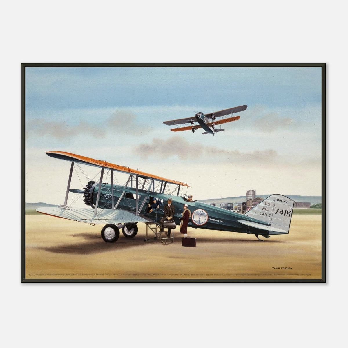 Thijs Postma - Poster - Boeing 40 Getting Aboard - Metal Frame Poster - Metal Frame TP Aviation Art 50x70 cm / 20x28″ 