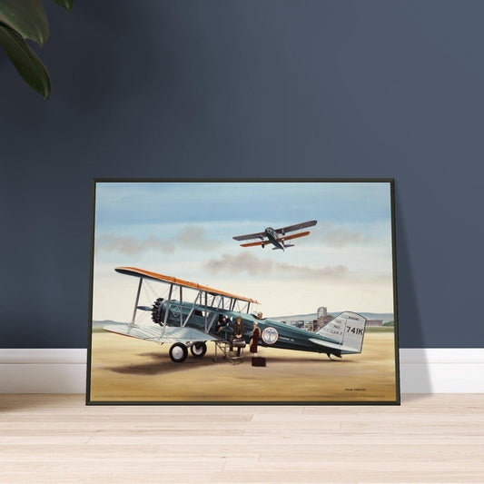 Thijs Postma - Poster - Boeing 40 Getting Aboard - Metal Frame Poster - Metal Frame TP Aviation Art 