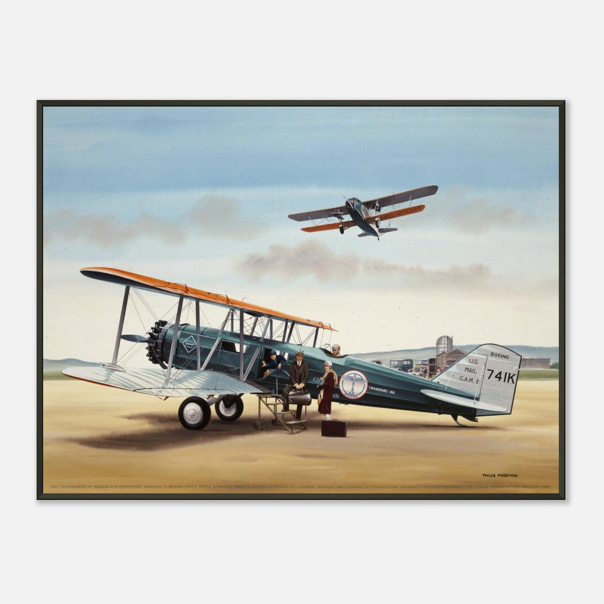 Thijs Postma - Poster - Boeing 40 Getting Aboard - Metal Frame Poster - Metal Frame TP Aviation Art 60x80 cm / 24x32″ 