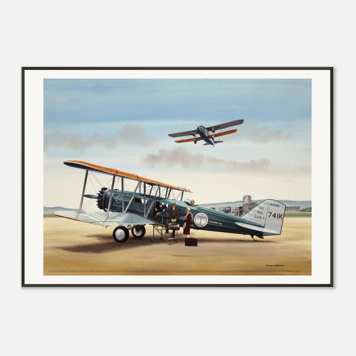 Thijs Postma - Poster - Boeing 40 Getting Aboard - Metal Frame Poster - Metal Frame TP Aviation Art 70x100 cm / 28x40″ 
