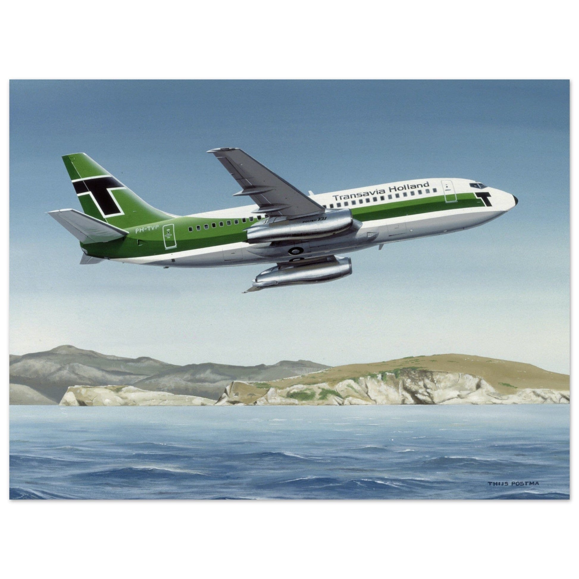 Thijs Postma - Poster - Boeing 737-200 Transavia Türkiye Poster Only TP Aviation Art 45x60 cm / 18x24″ 