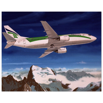 Thijs Postma - Poster - Boeing 737-300 Transavia Over Alps Poster Only TP Aviation Art 40x50 cm / 16x20″ 