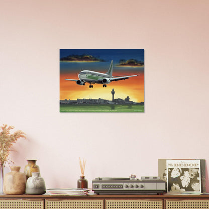 Thijs Postma - Poster - Boeing 737-300 Transavia Schiphol Sunset Poster Only TP Aviation Art 