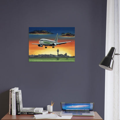 Thijs Postma - Poster - Boeing 737-300 Transavia Schiphol Sunset Poster Only TP Aviation Art 