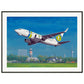 Thijs Postma - Poster - Boeing 737-700 Transavia Taking Off At Rotterdam - Metal Frame Poster - Metal Frame TP Aviation Art 60x80 cm / 24x32″ 