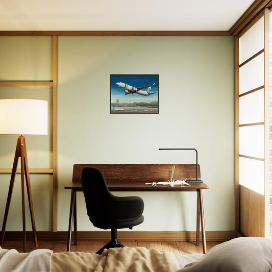 Thijs Postma - Poster - Boeing 737-800 Transavia Orly - Metal Frame Poster - Metal Frame TP Aviation Art 