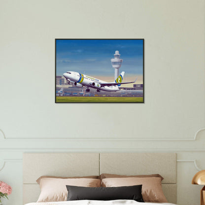 Thijs Postma - Poster - Boeing 737-800 Transavia Schiphol Airport - Metal Frame Poster - Metal Frame TP Aviation Art 
