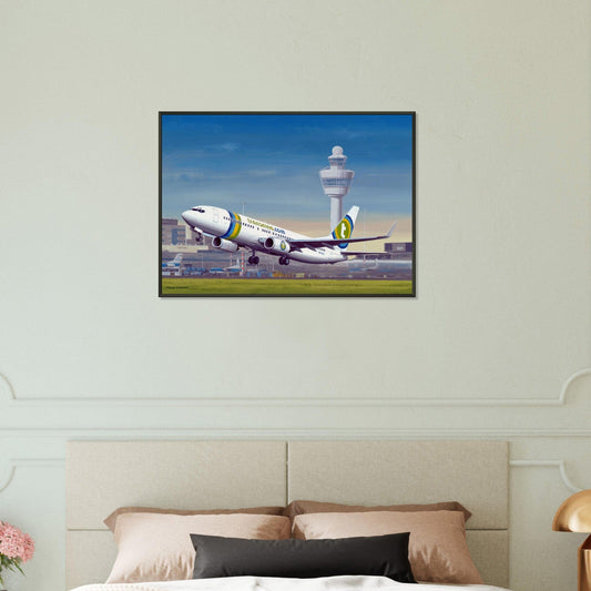 Thijs Postma - Poster - Boeing 737-800 Transavia Schiphol Airport - Metal Frame Poster - Metal Frame TP Aviation Art 