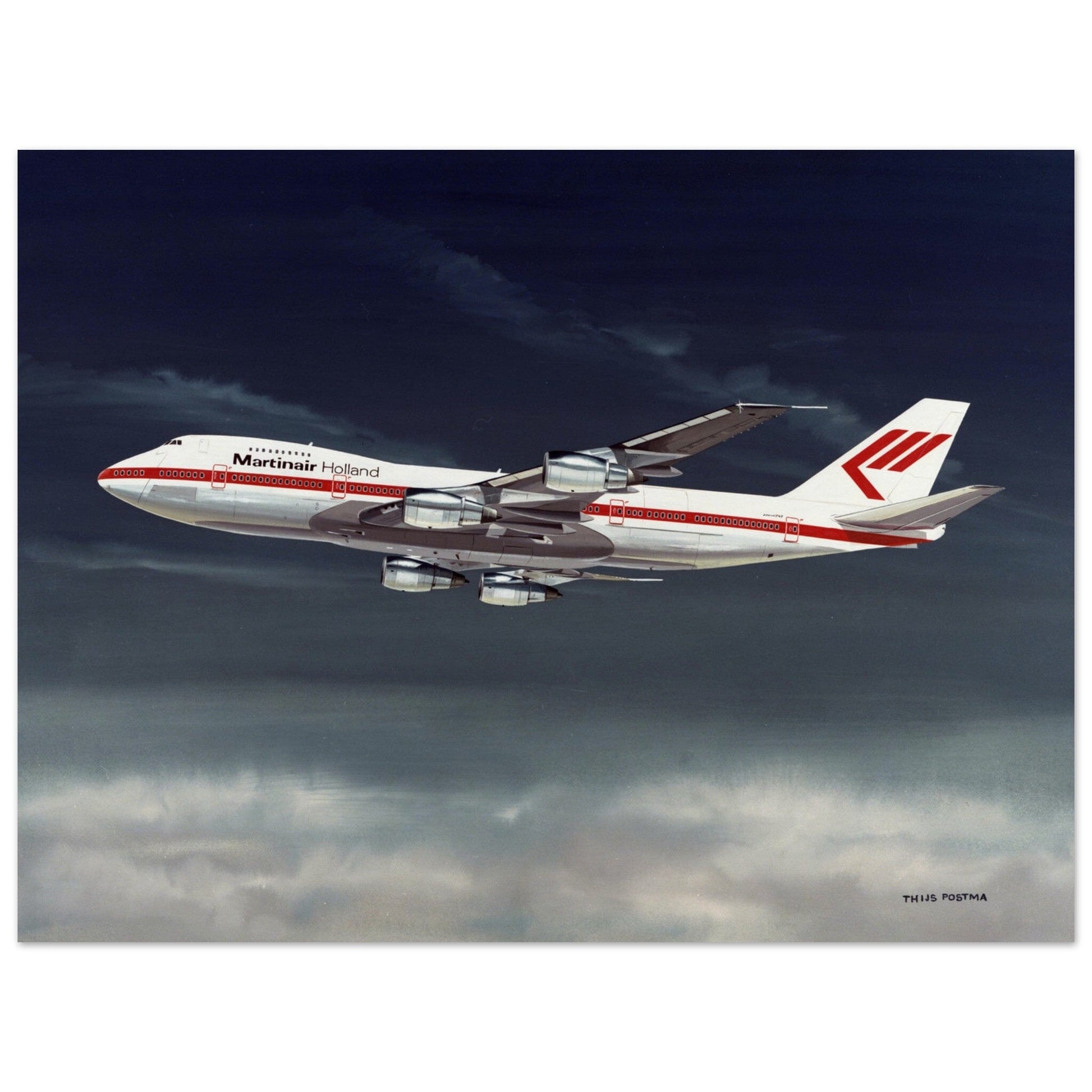 Thijs Postma - Poster - Boeing 747-200 Martinair Poster Only TP Aviation Art 45x60 cm / 18x24″ 