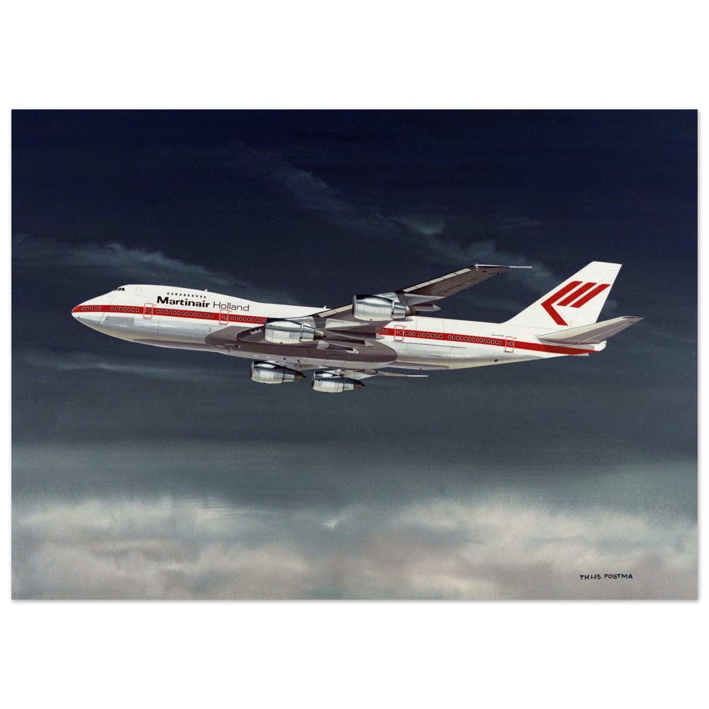 Thijs Postma - Poster - Boeing 747-200 Martinair Poster Only TP Aviation Art 50x70 cm / 20x28″ 