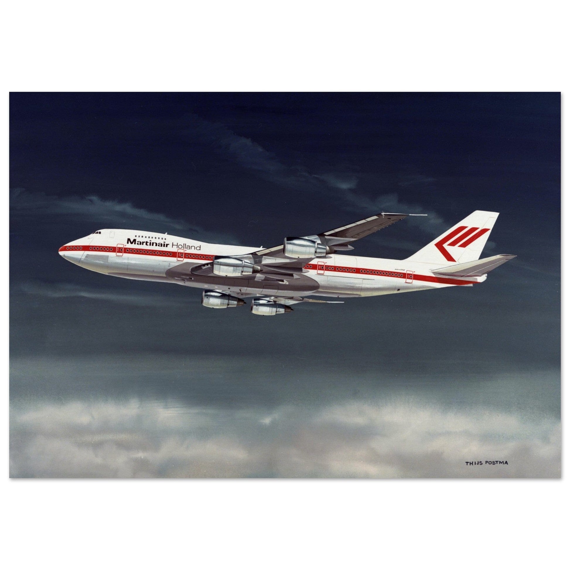 Thijs Postma - Poster - Boeing 747-200 Martinair Poster Only TP Aviation Art 70x100 cm / 28x40″ 