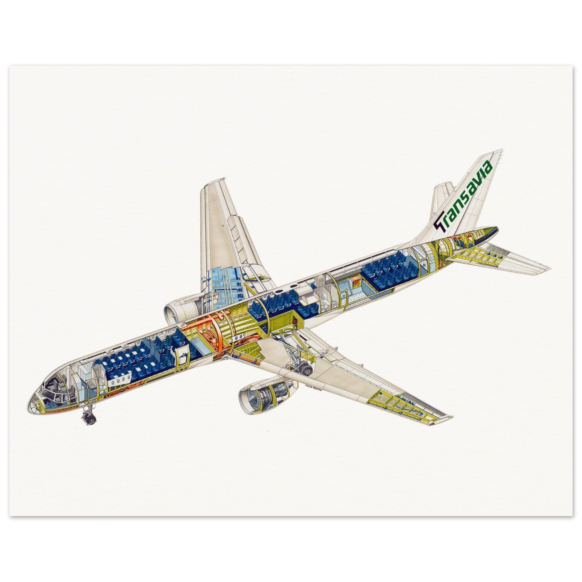 Thijs Postma - Poster - Boeing 757 Transavia Cutaway Poster Only TP Aviation Art 40x50 cm / 16x20″ 