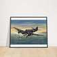 Thijs Postma - Poster - Bristol Beaufighter T.F. Mk.10 Attacking German Ships - Metal Frame Poster - Metal Frame TP Aviation Art 