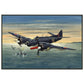 Thijs Postma - Poster - Bristol Beaufighter T.F. Mk.10 Attacking German Ships - Metal Frame Poster - Metal Frame TP Aviation Art 60x90 cm / 24x36″ 