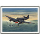 Thijs Postma - Poster - Bristol Beaufighter T.F. Mk.10 Attacking German Ships - Metal Frame Poster - Metal Frame TP Aviation Art 70x100 cm / 28x40″ 