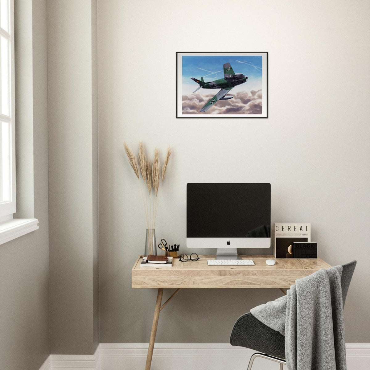 Thijs Postma - Poster - Canadair Sabre Mk.5 Luftwaffe - Metal Frame Poster - Metal Frame TP Aviation Art 