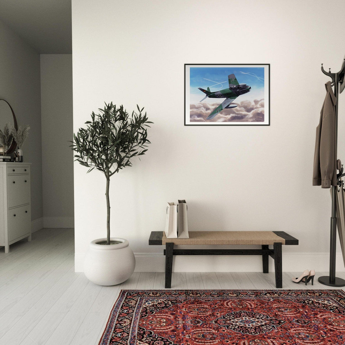 Thijs Postma - Poster - Canadair Sabre Mk.5 Luftwaffe - Metal Frame Poster - Metal Frame TP Aviation Art 