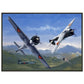 Thijs Postma - Poster - Curtiss-Wright CW-21 Demon Interceptors Hitting Japanese - Metal Frame Poster - Metal Frame TP Aviation Art 50x70 cm / 20x28″ 