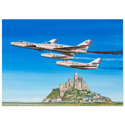 Thijs Postma - Poster - Dassault Mystère IV Patrouille de France Poster Only TP Aviation Art 50x70 cm / 20x28″ 