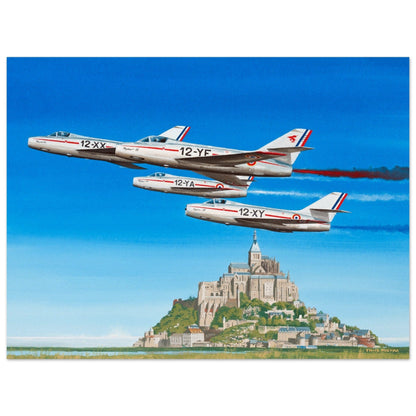 Thijs Postma - Poster - Dassault Mystère IV Patrouille de France Poster Only TP Aviation Art 60x80 cm / 24x32″ 