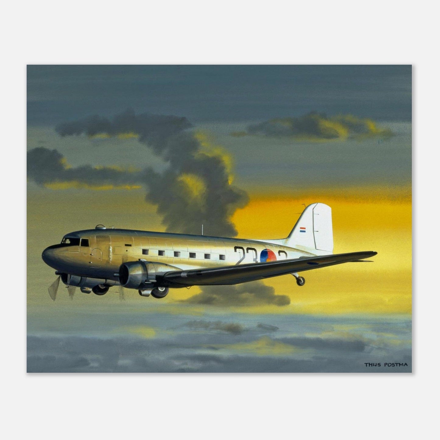 Thijs Postma - Poster - Douglas C-47 MLD East Indies Poster Only TP Aviation Art 40x50 cm / 16x20″ 