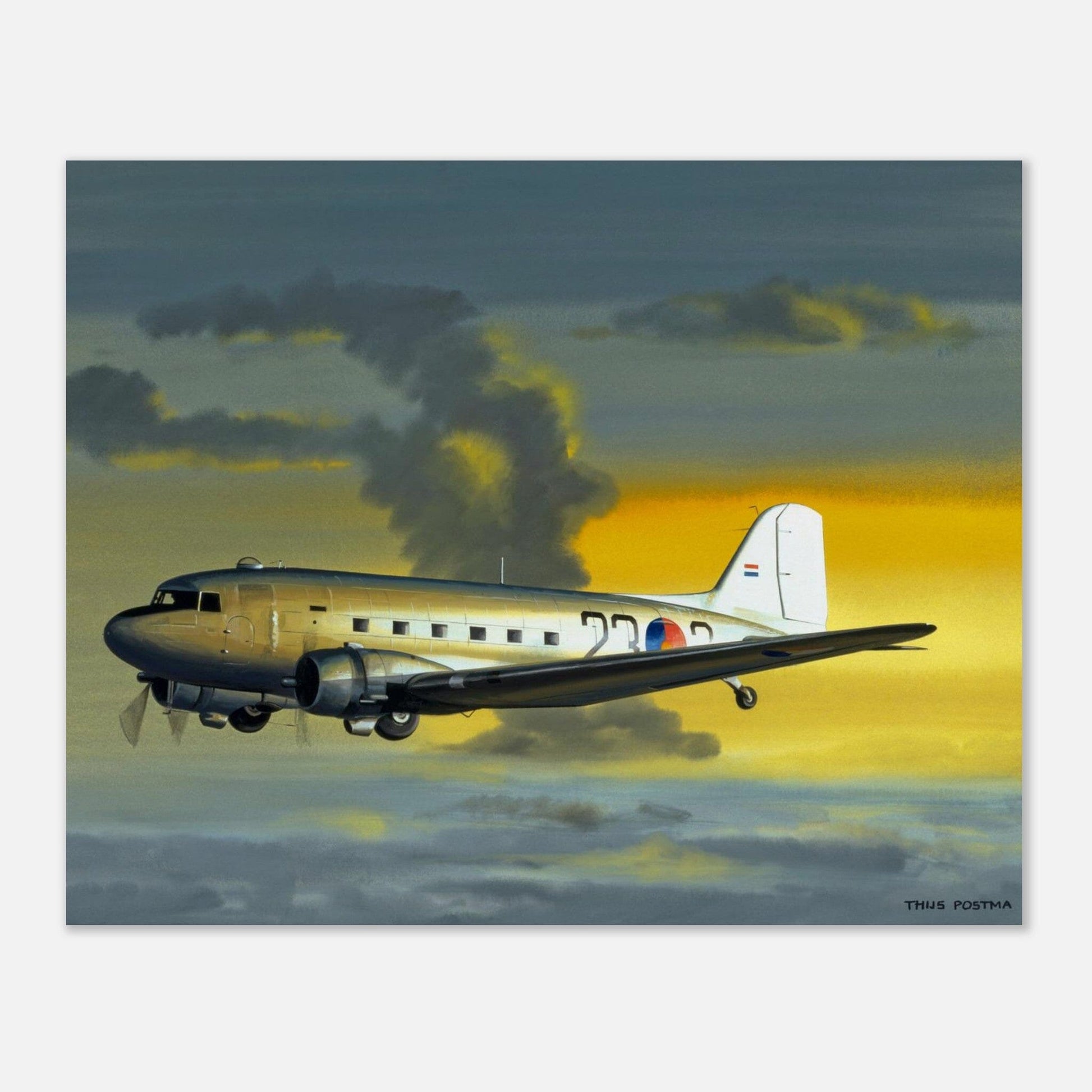 Thijs Postma - Poster - Douglas C-47 MLD East Indies Poster Only TP Aviation Art 40x50 cm / 16x20″ 
